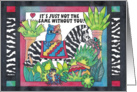 Jungle, Miss you (zebra) card