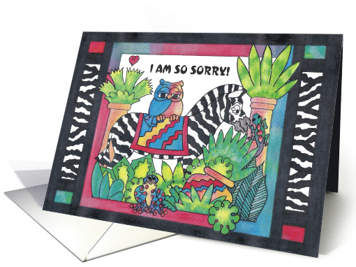 Cute Striped Zebra, so sorry, pease forgive me. card (806821)