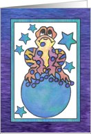 Blue Moon Baby Frog , Blank Card