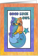 Blue Moon Baby Owl Greetings ,good luck card