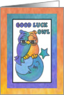 Blue Moon Baby Owl Greetings ,good luck card