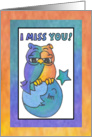 Blue Moon Baby Owl Greetings , I miss you card