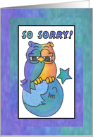 Blue Moon Baby Owl Greetings, so sorry card