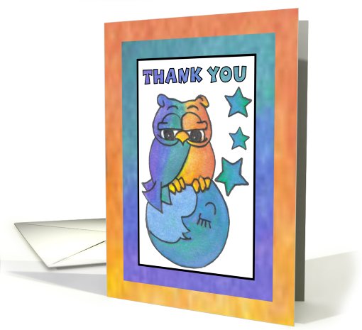Blue Moon Baby Owl Greetings (thank you) card (807248)