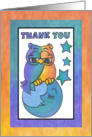 Blue Moon Baby Owl Greetings (thank you) card