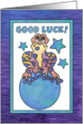 Blue Moon Baby frog (good luck) card