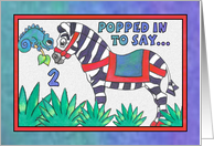 Little Zebra, Happy Birthday 2 yr old card