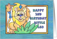 Little Lion, Happy 2nd Birthday Leo card
