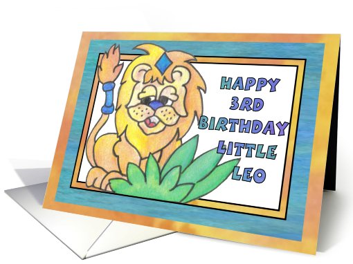 Little Leo, Happy 3rd Birthday card (807800)