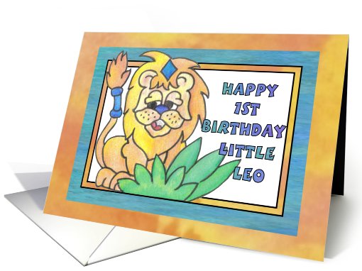 Little Leo, Happy 1st Birthday card (807803)