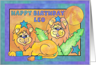 Little Lions, Happy Birthday Leo card