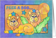 Little Lions, Peek A Boo,I Love you card