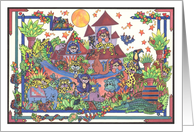 Colorful Ark full of Jungle animals, Happy Birthday (general greeting) card