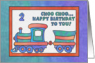 Blue Train, Happy Birthday 2 yr old Choo Choo Train card