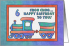 Blue Train, Happy Birthday 6yr old Choo Choo Train card