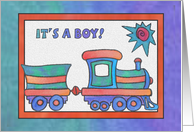 Blue Toy Train, It’s a boy! card