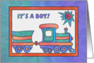 Blue Toy Train, It’s a boy! card