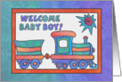 Blue Train, Welcome Baby Boy. card