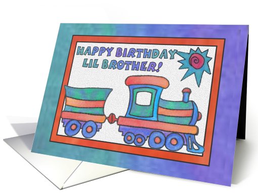 Blue Train, Happy Birthday little Brother card (809369)
