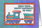 Blue Train, Choo Choo Happy Birthday card