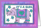 Rhino Baby Pink, It’s a Girl! card