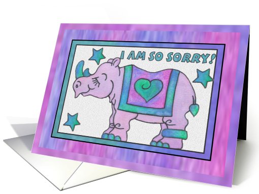 Rhino Baby Pink, Apologies card (810589)