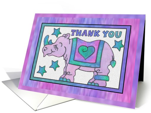 Rhino Baby Pink, Thank You card (810596)