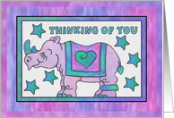 Rhino Baby Pink, Thinking of You card