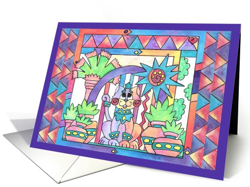 Colorful Kitty , get well card (810988)