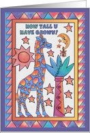 Blue Giraffe, How tall you have grown, general greeting card