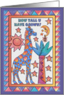 Blue Giraffe, How tall you have grown, general greeting card