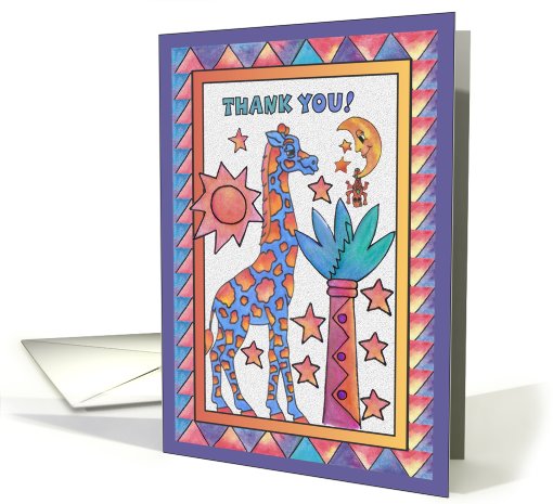 Blue Giraffe, Thank you card (811335)
