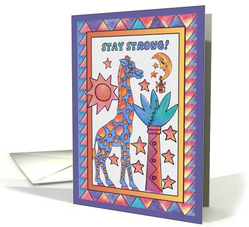 Blue Giraffe, Stay Strong, Don't give up card (811336)