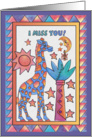 Blue Giraffe, I miss you card