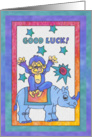 Blue Rhino and Monkey, Good Luck card