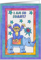 Blue Rhino and Monkey, so sorry card