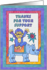Blue Rhino and Monkey, Thanks for your support card