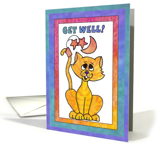 Yellow Moon Cat, Get Well card (811640)