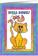 Yellow Moon Cat,Well Done card