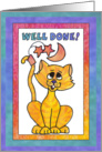 Yellow Moon Cat,Well Done card