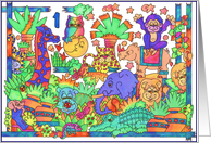 Mighty Jungle, Happy 1st Birthday card