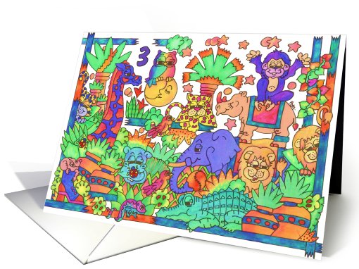 Mighty Jungle, Happy 3rd Birthday card (811835)