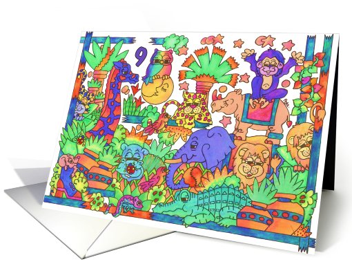 Mighty Jungle, Happy 9th Birthday card (811878)