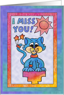 Blue Star Cat, I miss you card