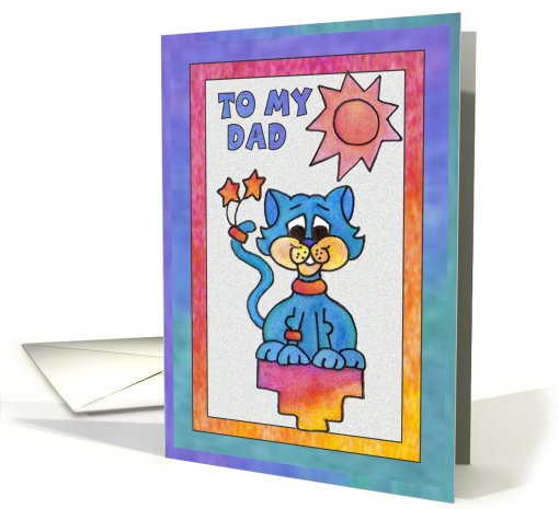 Blue Star Cat, Dad Father's Day card (812155)