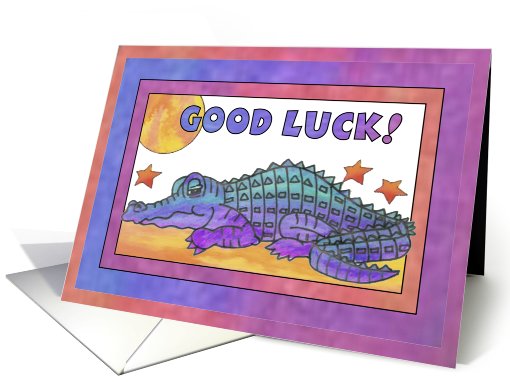 Purple Crocodile, Good Luck Greeting card (812466)