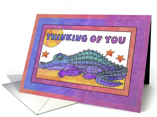 Purple Crocodile, Thinking of you card (812832)