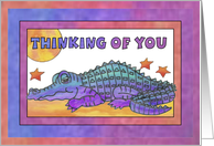 Purple Crocodile, Thinking of you card
