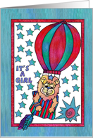 Little Lion Hot Air Balloon, It’s a Girl card