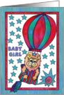 New Baby Girl Congratulations, Little Lion Hot Air Balloon card